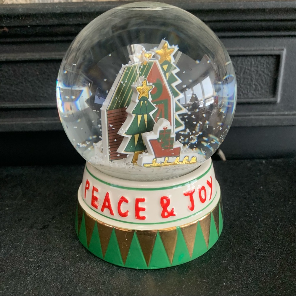 Anthropologie Molly Hatch Peace & Joy Christmas Winter Holiday Snow Globe New